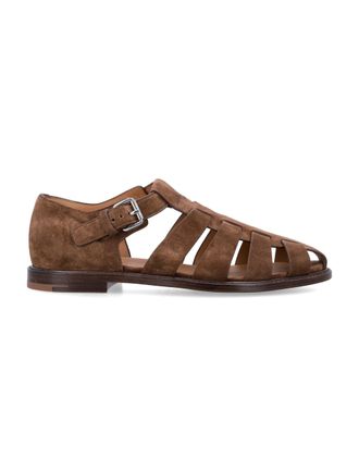Churchs Suede Leather Silver Buckle Cage Sandals