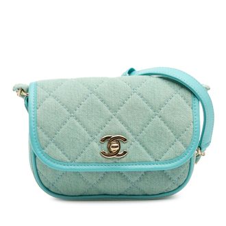 Chanel Crossbody Tas Gequilt Denim