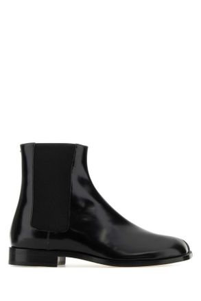 Maison Margiela Black Leather Tabi Ankle Boots