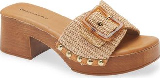 Chocolat Blu Lari Platform Sandal in Natural Raffia at Nordstrom, Size 9-9.5Us