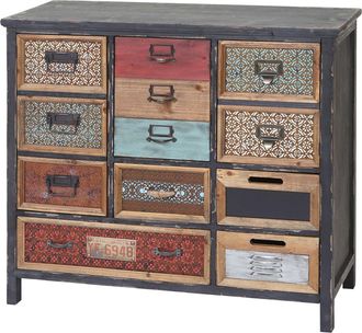 Hhg Hhg - Nunca Usado] Mueble Boticario 069, C&oacute;moda, Madera Maciza De Abeto, Aspecto Shabby Vintage 84x90x32cm