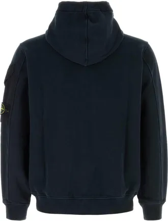 Stone Island Cotton Gabardine Hooded Hooded Jacket - Navy