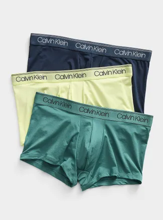 Calvin Klein Mens 2 colourful waist trunks Recycled polyester 3-pack