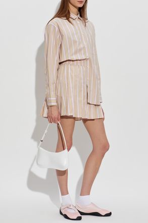 Lacoste Pleated Skirt, Womens, Beige