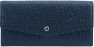 Pourchet Grote Portemonnee - Dames - Portefeuilles - Blauw - ONE Size - Leer - Accessoires