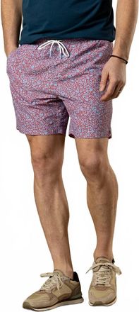 Duck Head Mens Print Sailport Swim Shorts In Serenity Blue