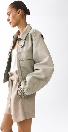 H&M Belted Paper Bag Shorts in Light Taupe at Nordstrom, Size Xx-Large