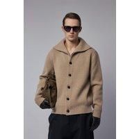 Bottega Veneta Compact Wool Cardigan Sparrow