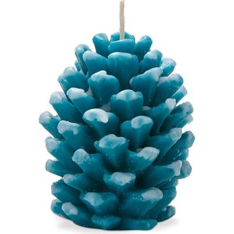 Tag Frosted Pine Cone Turquoise Candle Sculpted Paraffin Wax in Blue at Nordstrom