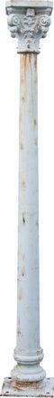 Biscottini International Biscottini - Columna De Fundici&oacute;n De Hierro Con Capital Acabado Con Efecto Blanco Envejecido Liscia