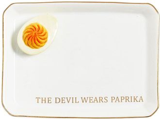 Two's Company Deviled Egg Icon Trinket Tray With Saying In Gift Box