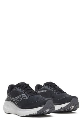 Saucony Guide 19 Running Shoe in Black/Silver at Nordstrom, Size 7 Wide Calf