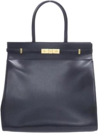 Saint Laurent Pre-owned Manhattan N/S Calf Tote Bag - Dames - Vintage Shopper - Zwart - ONE Size - Leer - Vintage