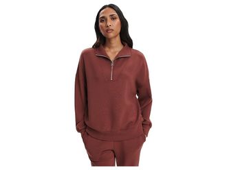 Varley Hawley 1/2 Zip Sweater Womens Clothing Cinnamon : XXS, Elastane/Polyester/Viscose