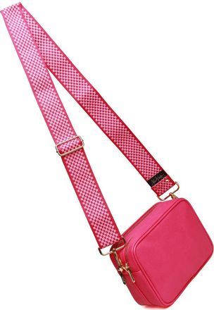 Alice Wheeler Camera Crossbody Soho Bag Double Zipped with 2 straps and bee attachment (Hot Pink)