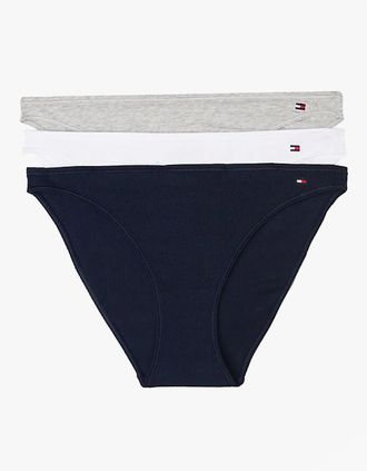 Tommy Hilfiger Womens Tommy Hilfiger 3 PACK DIPPED BIKINI Womens Brief Multicoloured - Size: MEDIUM