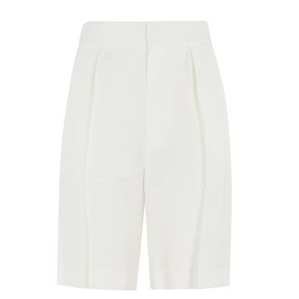 Victoria Beckham Tailored Bermuda Shorts - Dames - Korte Broeken - Wit - 2XS - Katoen - Korte Broeken
