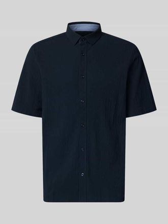 Tom Tailor Comfort Fit Freizeithemd aus Lyocell-Baumwoll-Mix in Marine, Gr&ouml;&szlig;e XXL