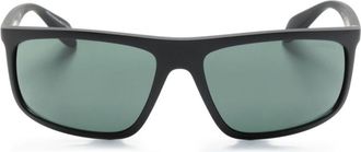 Emporio Armani rectangle-frame sunglasses - men - Acetate - 64 - Black
