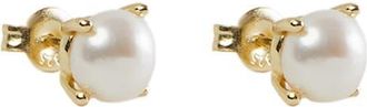 Argento Vivo Freshwater Pearl Stud Earrings in Gold at Nordstrom