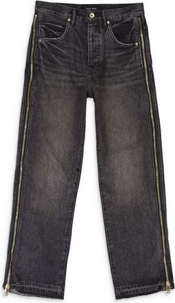 Purple FULL SIDE ZIP BLACK SKINNY JEANS