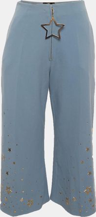 Elisabetta Franchi Blue Stretch Cotton Wide Leg Culottes