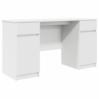 Berkfield Home Desk White 140x49x76 cm Engineered Wood | Size: 140 x 49 x 76 cm