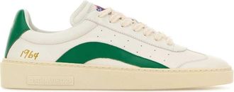 Dsquared2 White Two-Tone Leather Sneakers