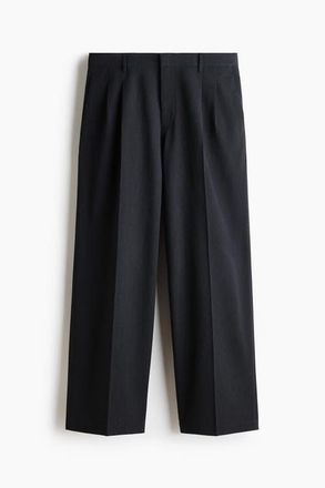 H&M Loose Fit Tailored Trousers in Dark Gray at Nordstrom, Size 38