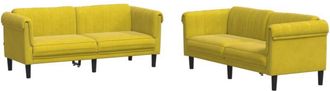 vidaXL Juego De Sof&aacute;s 2 Piezas Terciopelo Amarillo Vidaxl