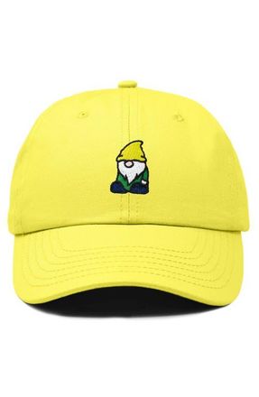 Dalix Gnome Embroidered Dad Hat in Yellow at Nordstrom
