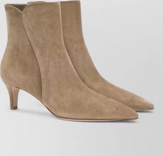 Gianvito Rossi levy suede ankle boots kitten heel