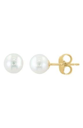 Effy 14K Yellow Gold 5-5.5mm Freshwater Pearl Stud Earrings in White at Nordstrom Rack