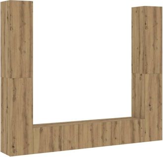 vidaXL Vidaxl - Wall Mounted tv cabinets 6 pcs Artisan Oak Engineered Wood