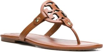 Tory Burch Brown Ladies Leather Miller Slippers, Brand Size 7.5