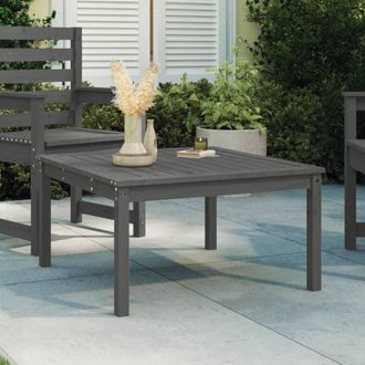 vidaXL Mesa De Jard&iacute;n Madera Maciza Pino Gris 82,5x82,5x45 Cm Vidaxl