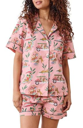 Printfresh Short Organic Cotton Pajamas Set in Peach Daiquiri at Nordstrom, Size X-Small