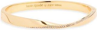 Kate Spade New York crystal hinged bangle bracelet in Clear/gold at Nordstrom Rack