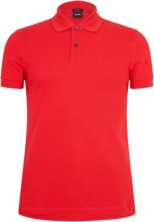 HUGO BOSS Mens Firenze Short Sleeve Polo Shirt in Bright Red - Size Small