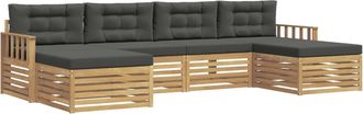 vidaXL Conjunto De Sof&aacute;s De Exterior 6 Uds. Blanco Y Antracita Vidaxl