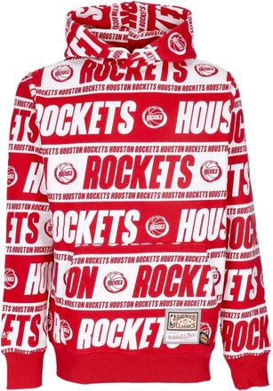 Mitchell & Ness Houston Rockets Hoodie - Heren - Hoodies - Rood - S - Katoen - Hoodies & sweatvesten