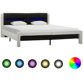 vidaXL Struttura del letto Bianco e Nero 120 x 200 cm Pelle Sintetica vidaXL