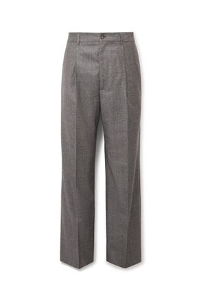 Frame Denim Wide-Leg Pleated Virgin Wool-Flannel Suit Trousers