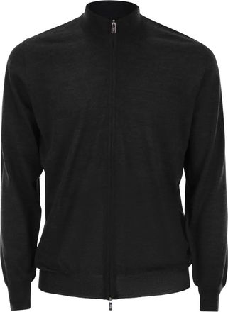 Fedeli Cardigan in lana con zip - Grigio