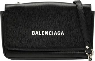Balenciaga Pre-owned Cross Body Bags, female, Black, Size: ONE SIZE Pre-owned Leather Cross Body Bag