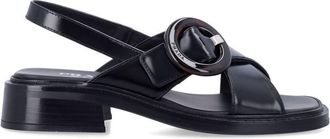 Prada Brushed Leather Sandals With Buckle