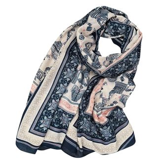 Generic Cotton Scarf For Women Uk Soft Basic Sense Retro Scarve Warm Accessories Classic Scarves Elegant Printed Shawls Smooth Stretchy Scarve Light Weight Sh