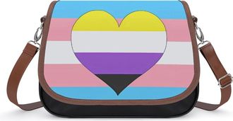 Generic Transgender Non-binary Flag Fashion Womens Crossbody Bags Novelty Handbag Shoulder Bag Purse