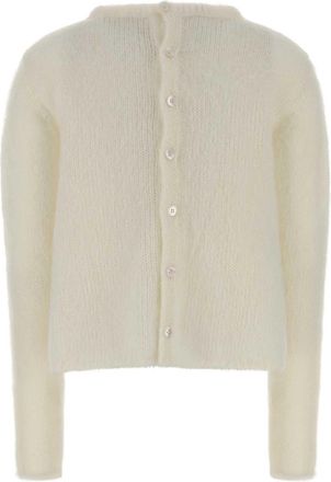 Loewe Womens Stretch Mohair Blend Cardigan White Nylon Wool