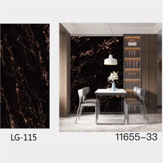 Trade Shop Trade Shop - Panel De Etiqueta Engomada De Efecto De M&aacute;rmol Negro Veatus Parasabs Parasabs 300x60 Cm Habitaci&oacute;n